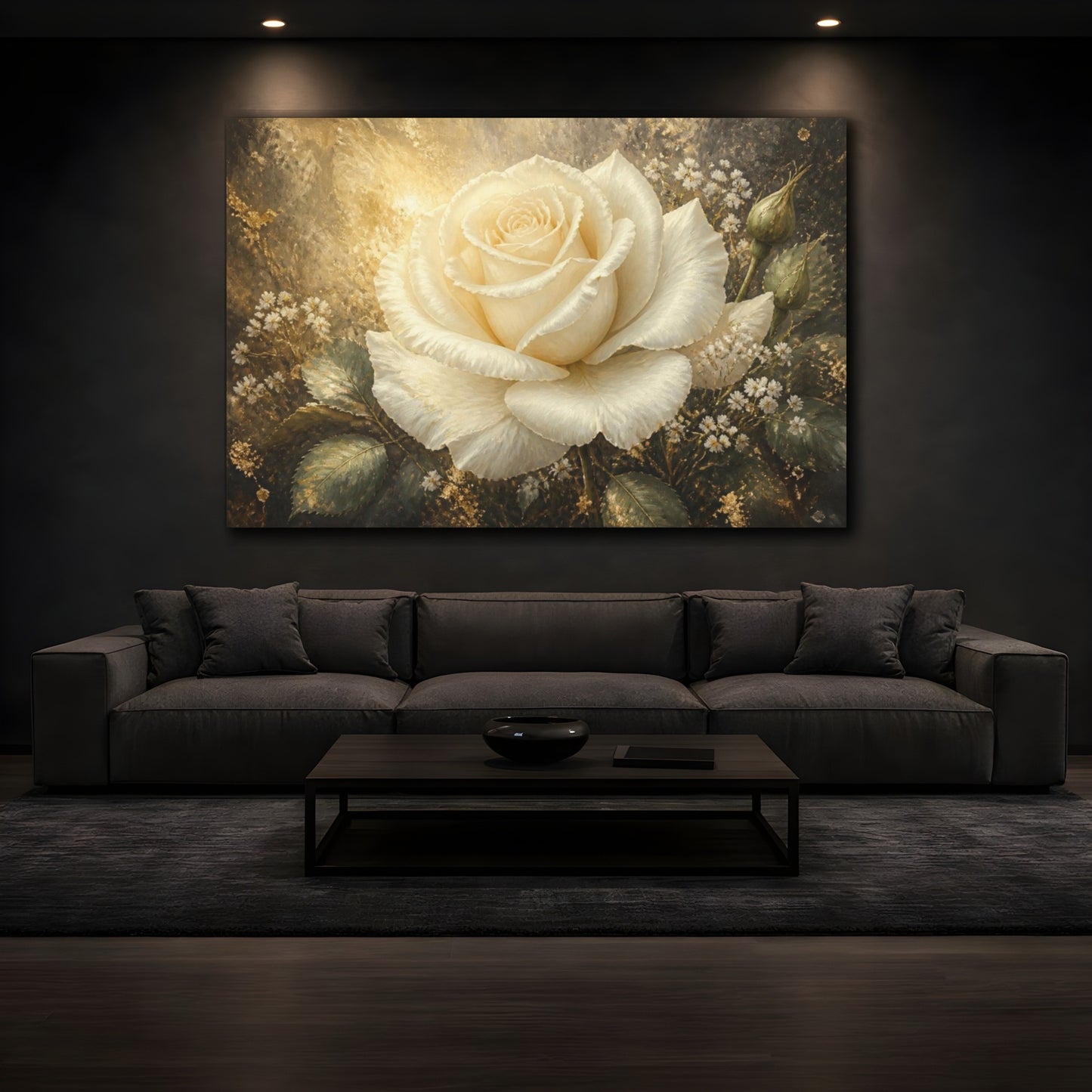 Mockup 3. Ivory Rose Elegance shown as canvas print