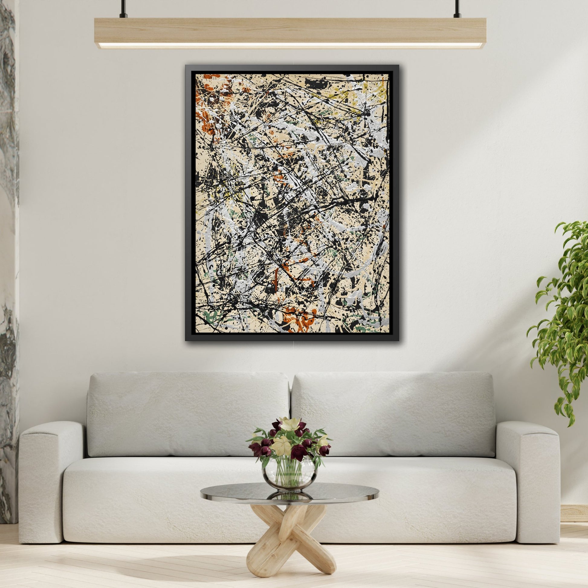 Jackson Pollock Abstract 32 - Framed Canvas Wall Art Print - YesArtYes