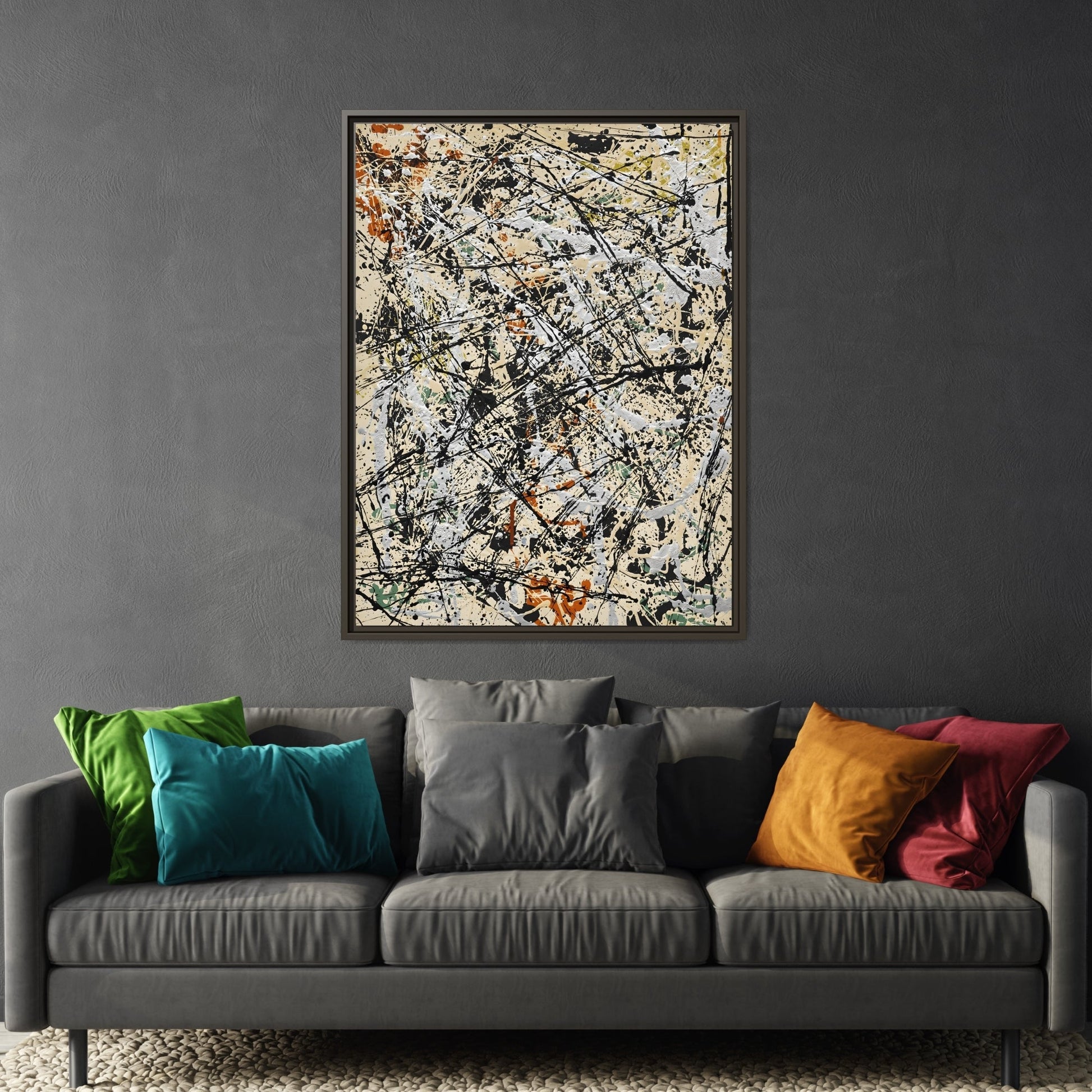 Jackson Pollock Canvas Print - Abstract Wall Art Framed Number 32 - YesArtYes