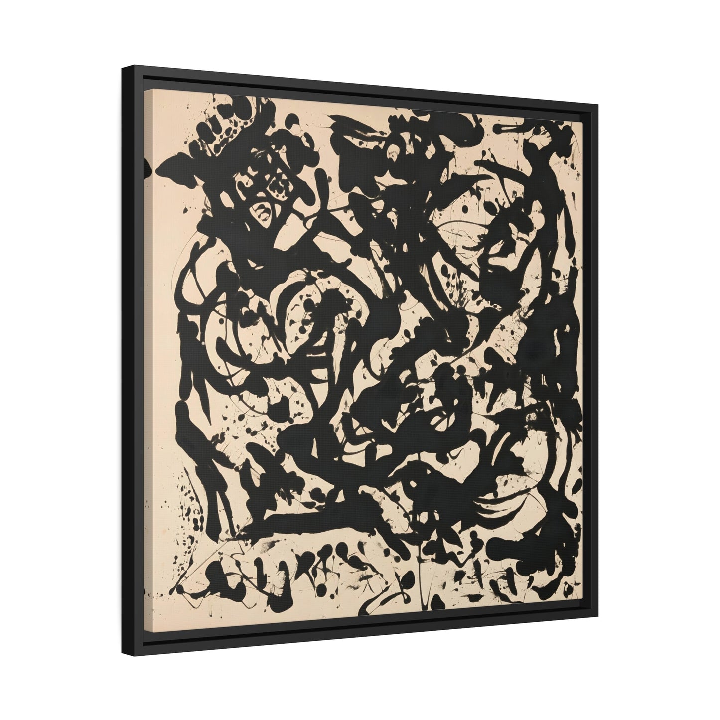 Jackson Pollock Number 17 - Square Framed Canvas Wall Art Print