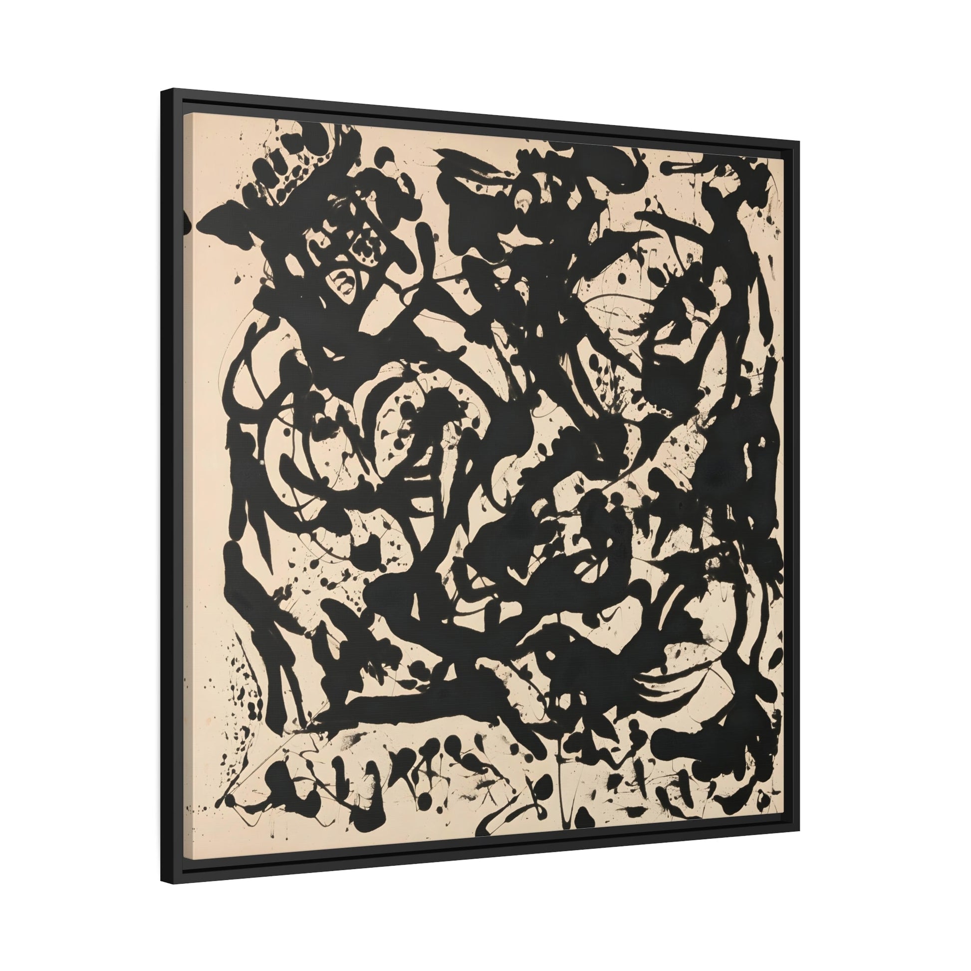 Jackson Pollock Number 17 - Square Framed Canvas Wall Art Print