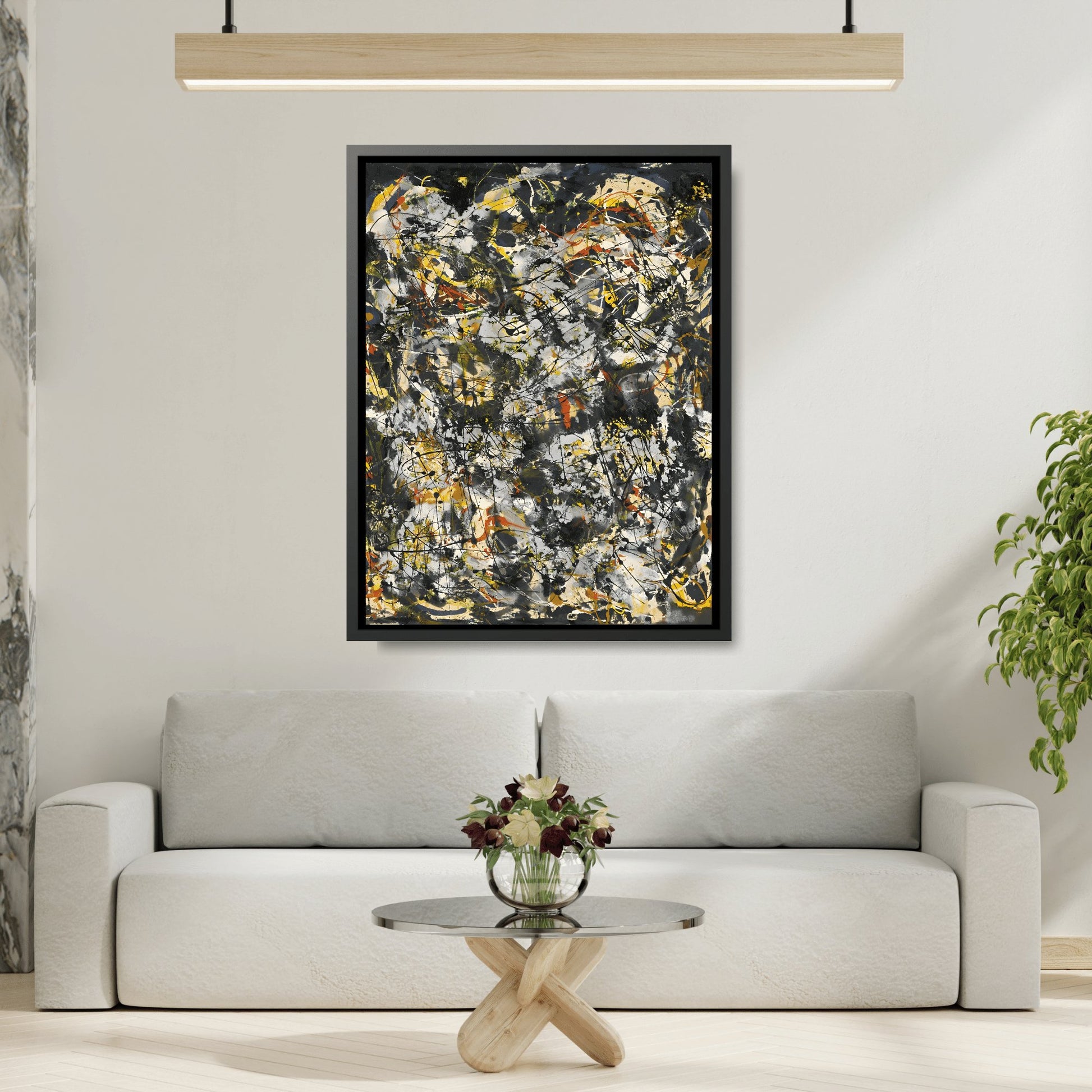 Jackson Pollock Number 4 1951 - Abstract Framed Canvas Wall Art Print