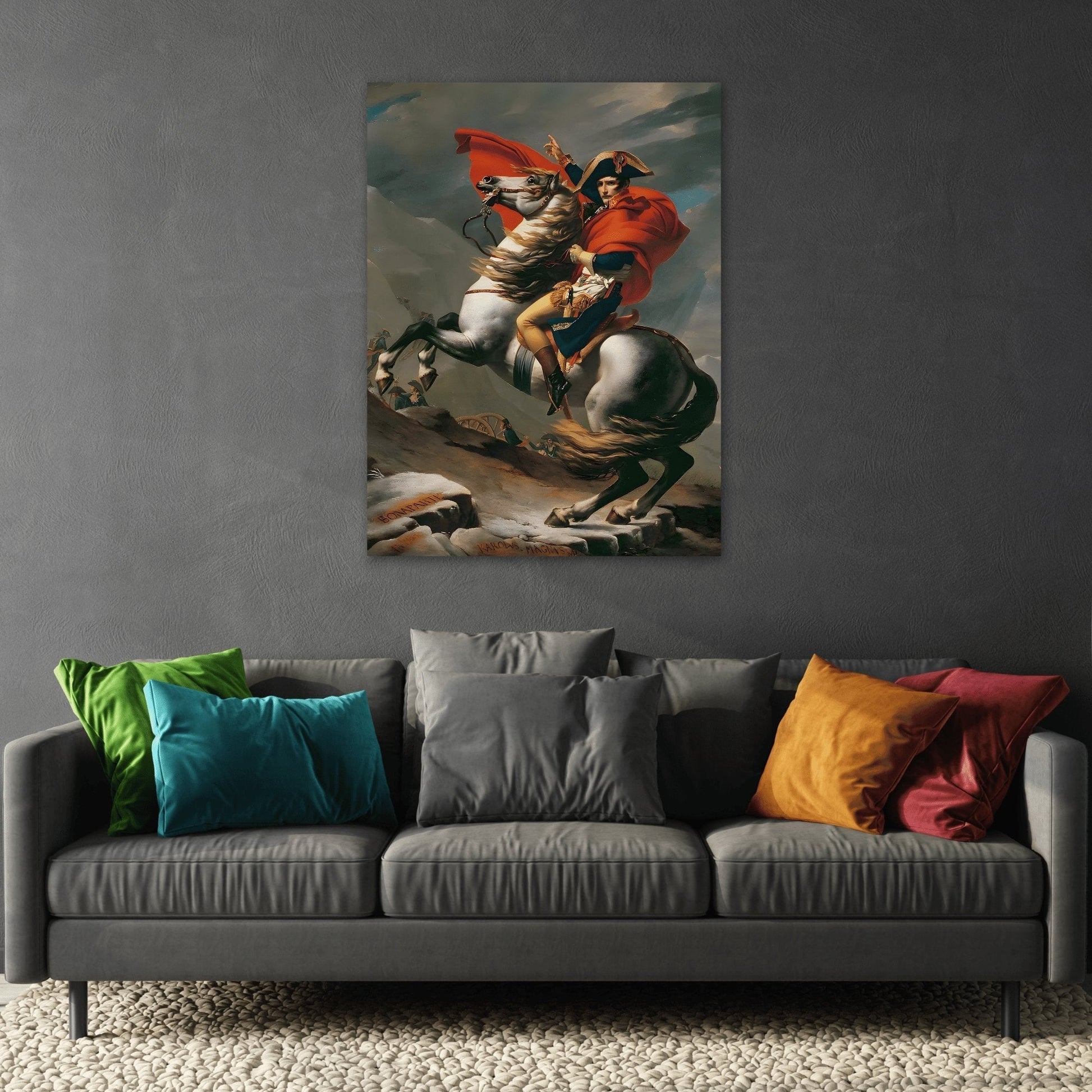 Jacques Louis David Napoleon Crossing Alps - Canvas Wall Art Prints