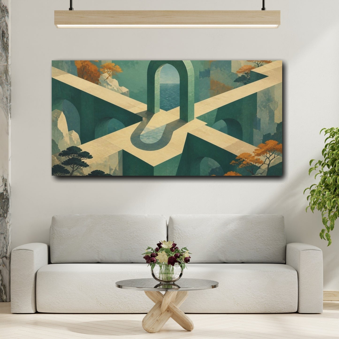 Mockup 2. Jade Ocean Portal shown as canvas print