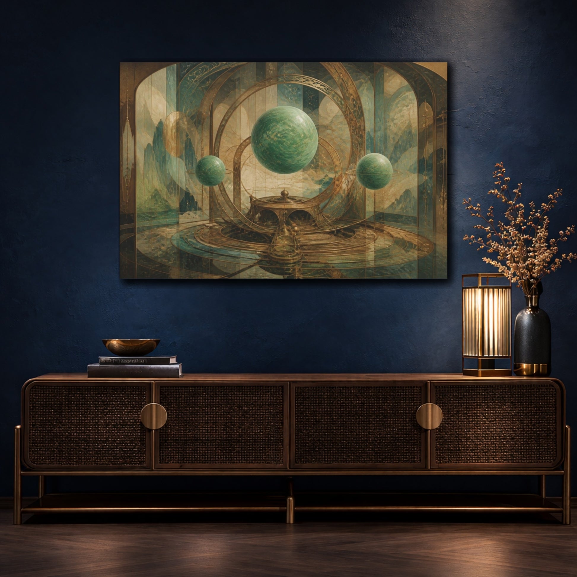 Mockup 4. Jade Planet Observatory shown as canvas print