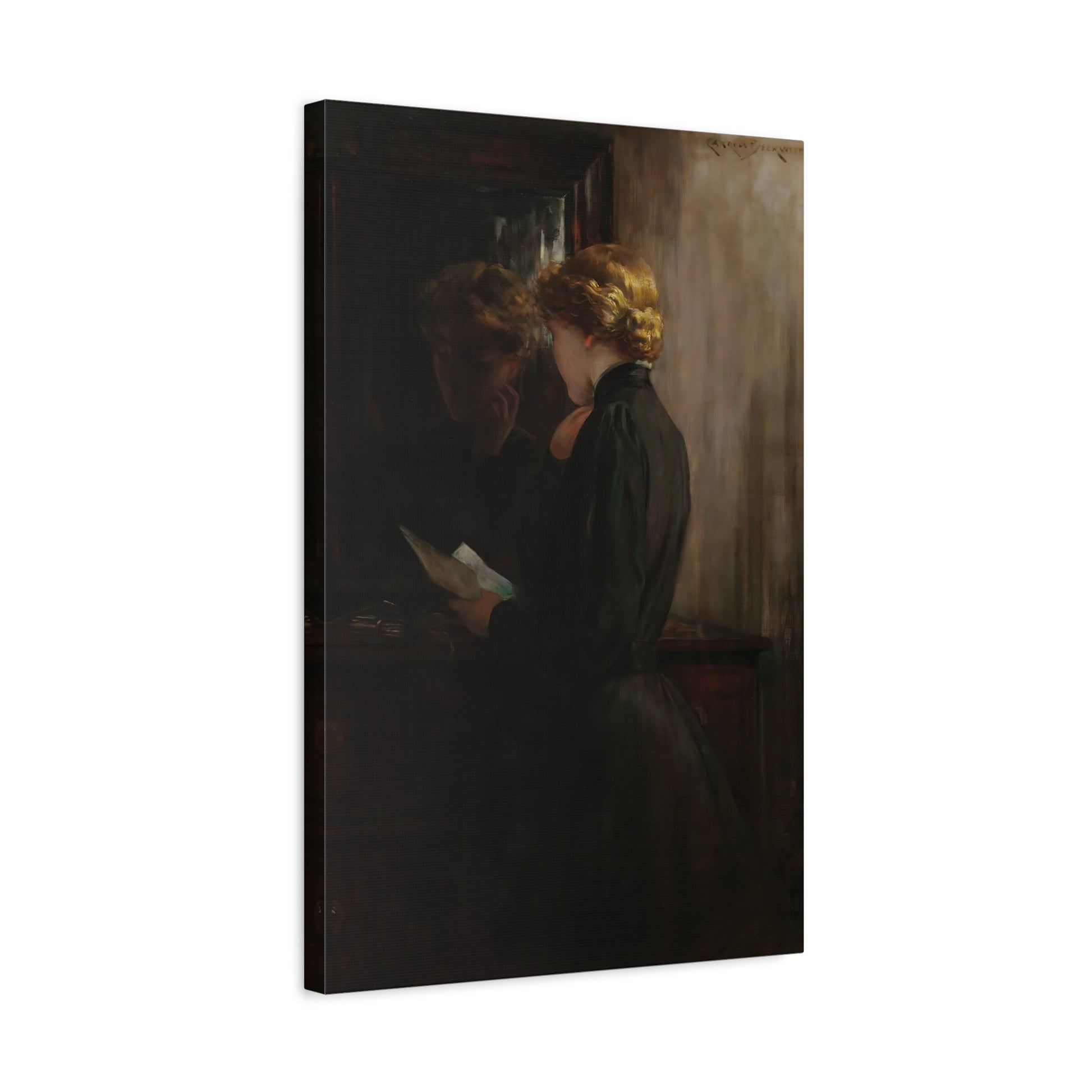 James Carroll Beckwith Grandmothers Letters - Canvas Wall Art Print