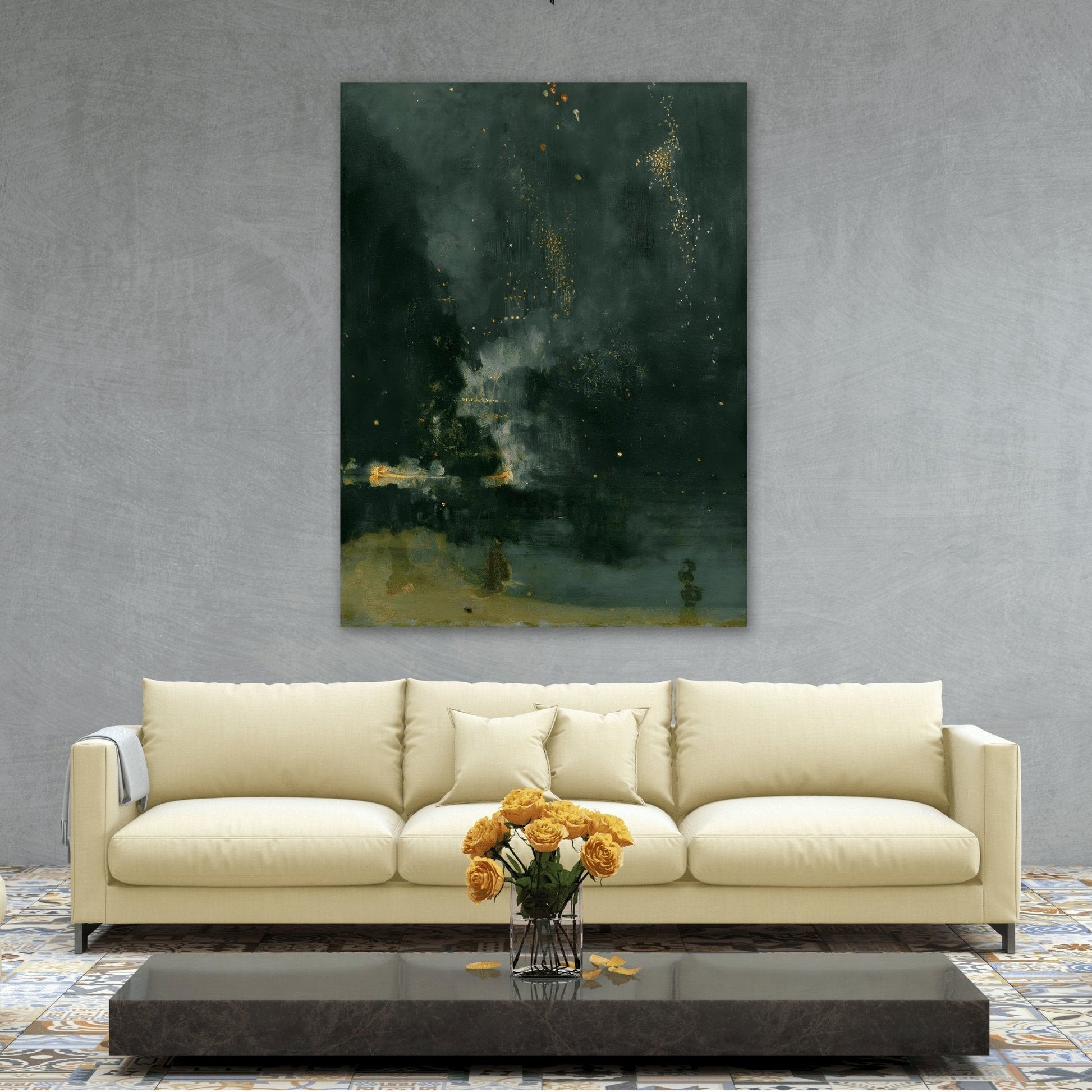 James McNeill Whistler Nocturne in Black and Gold - Canvas Wall Art Print