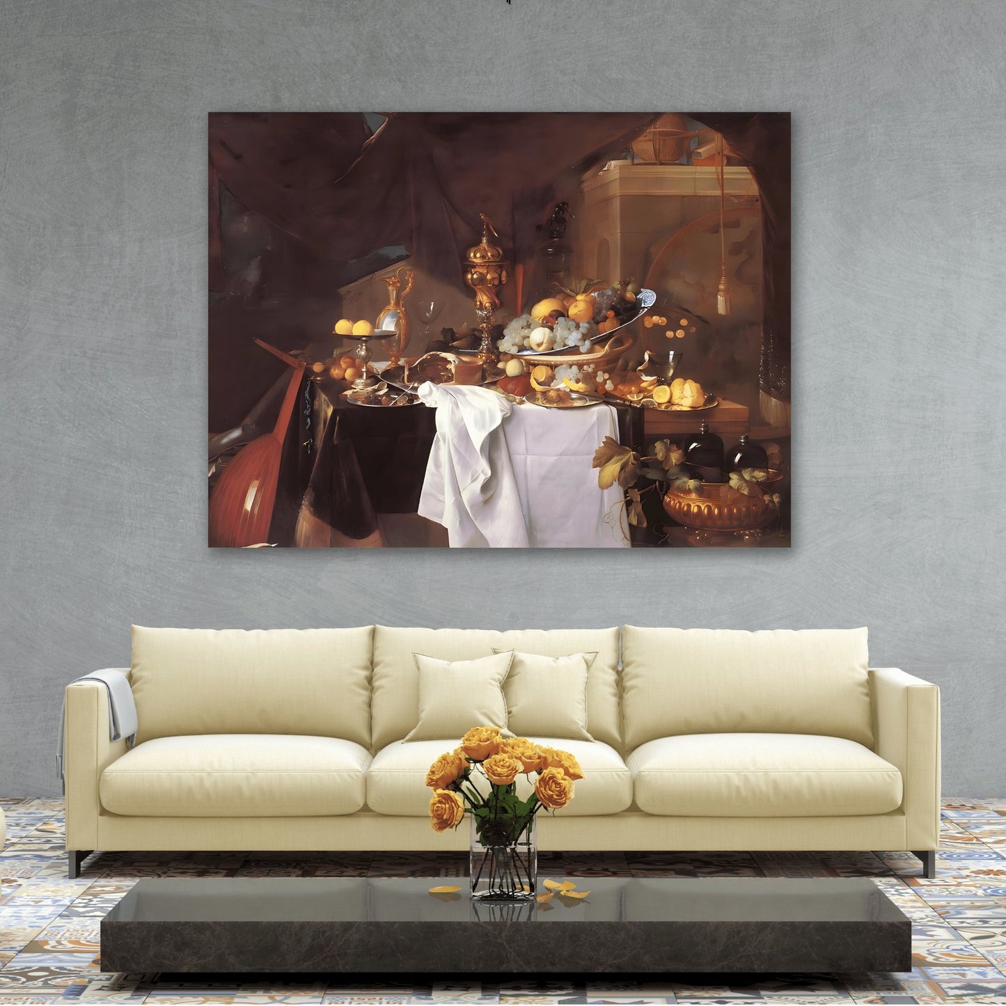 Jan Davidsz de Heem Table of Desserts - Canvas Wall Art Print