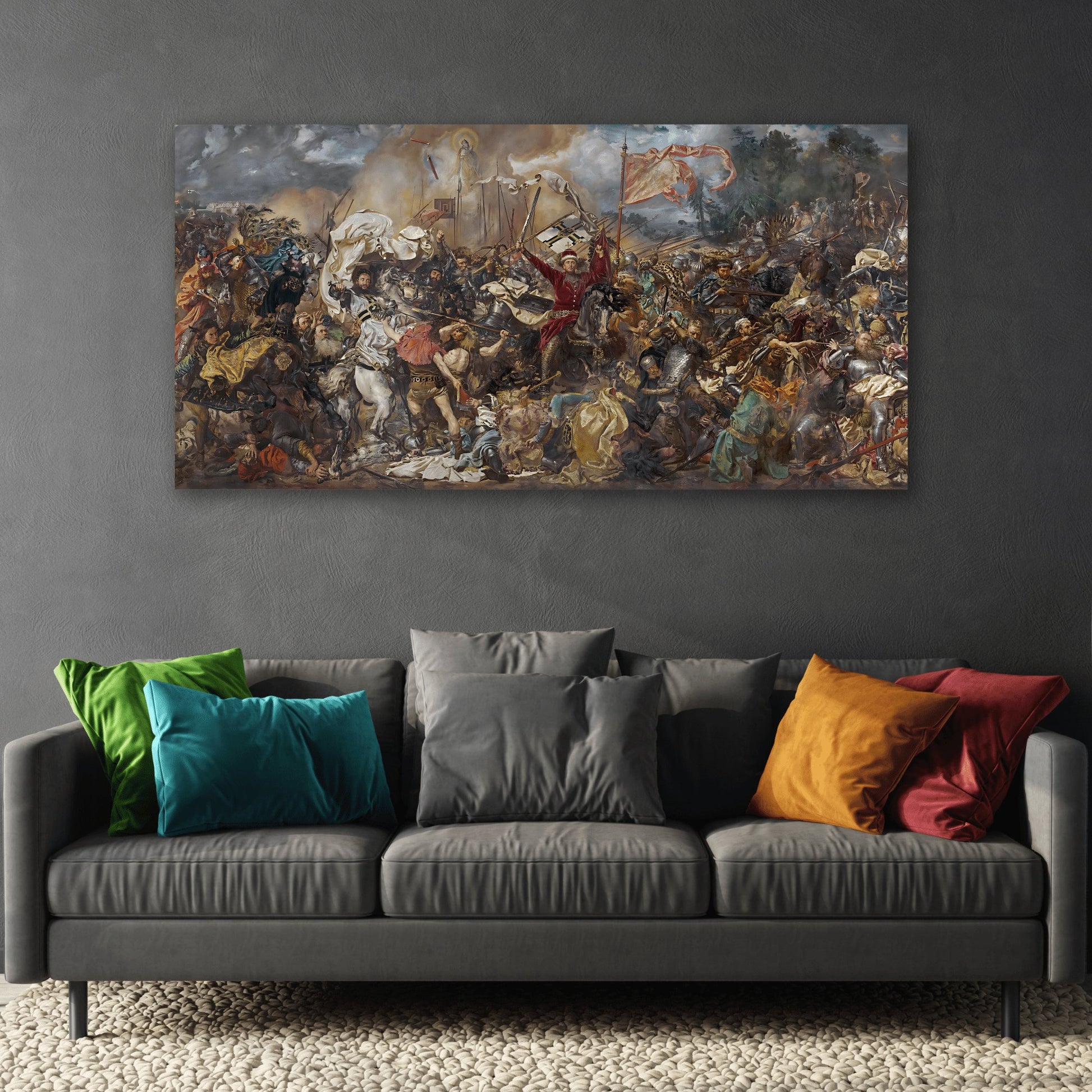 Jan Matejko Grunwald Battle Canvas Print - Famous Classic Historical War Wall Art Prints