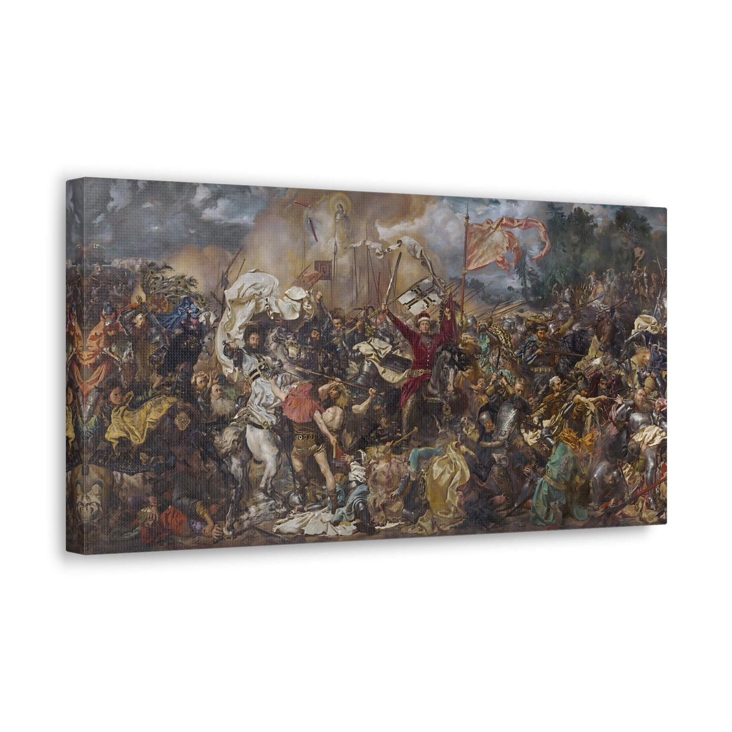 Jan Matejko Grunwald Battle Canvas Print - Famous Classic Historical War Wall Art Prints