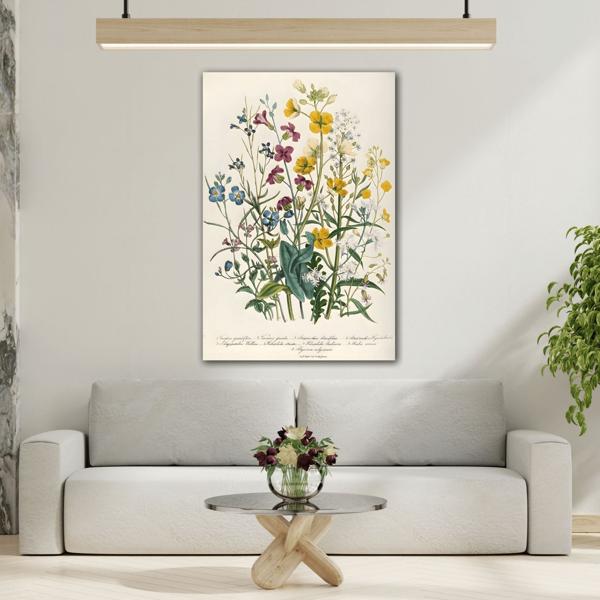 Jane Loudon Forget Me Nots and Buttercups Canvas Print - Ladies Flower Garden - YesArtYes