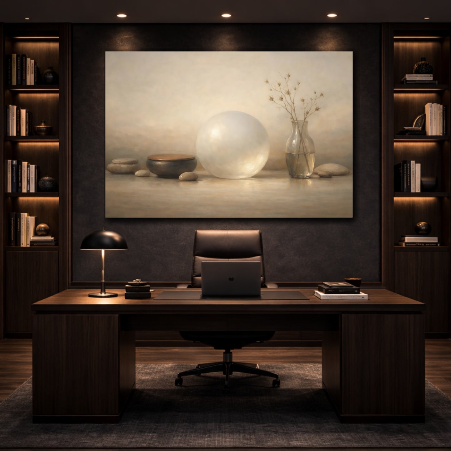 Mockup 4. Japandi Glass Soft Glow Object shown as stretched canvas wall art