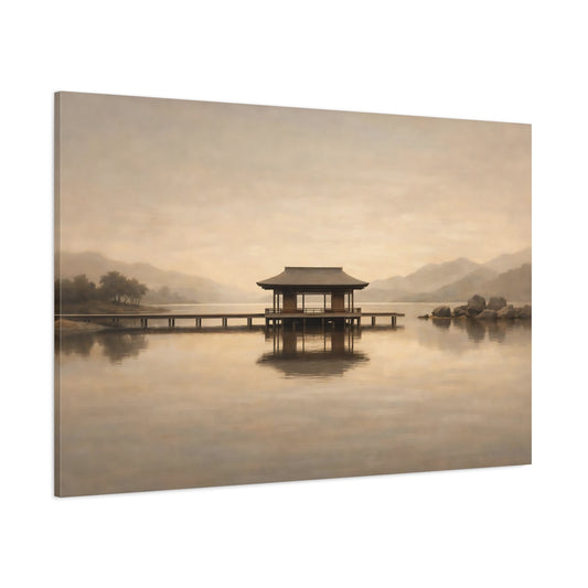 Main Mockup. Japandi High Contrast Repetition Lines shown as stretched canvas wall art