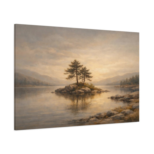 Main Mockup. Japandi Minimal Corner Light Gradient shown as stretched canvas wall art