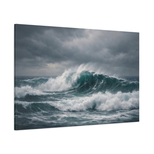 Japandi Ocean Storm Waves Nature - Canvas Wall Art Print - YesArtYes