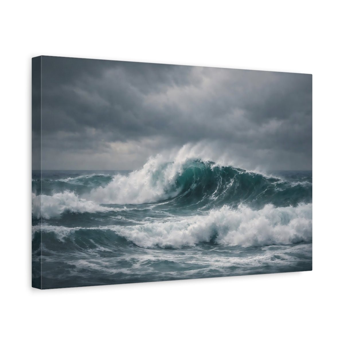 Japandi Ocean Storm Waves Nature - Canvas Wall Art Print - YesArtYes