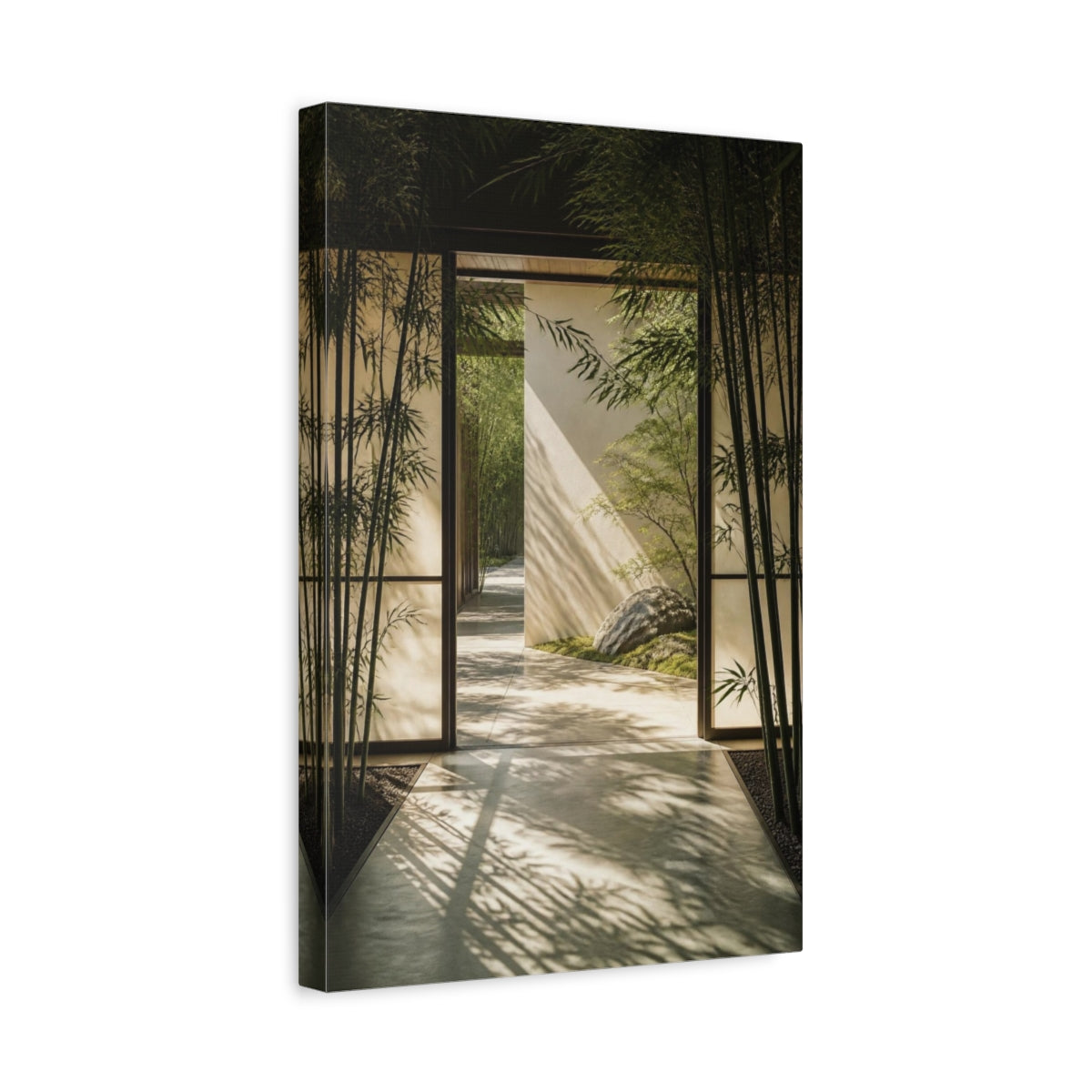 Side Mockup 4. Japanese Bamboo Threshold shown as canvas print