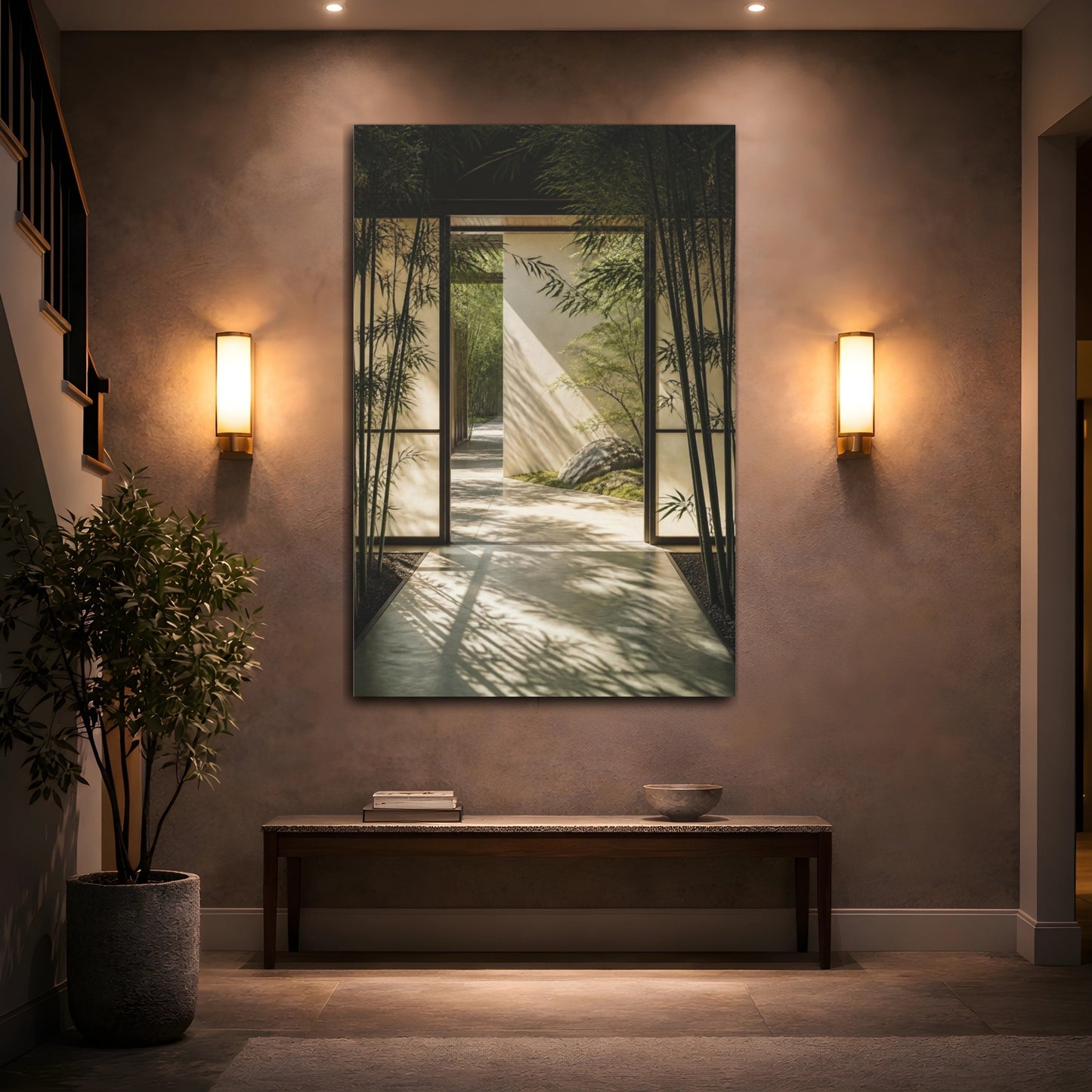 Mockup 2. Japanese Bamboo Threshold shown as canvas print