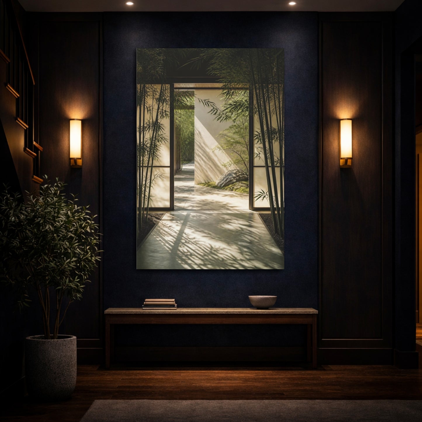 Mockup 4. Japanese Bamboo Threshold shown as canvas print