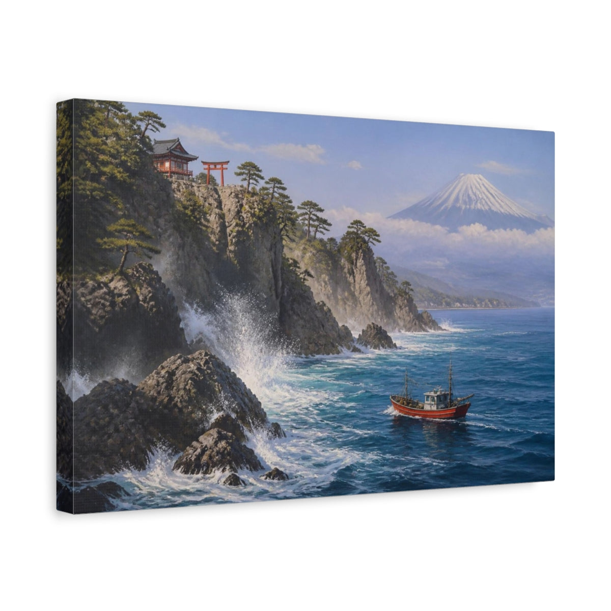 Side Mockup 4. Japanese Cliff Shrine shown as canvas print