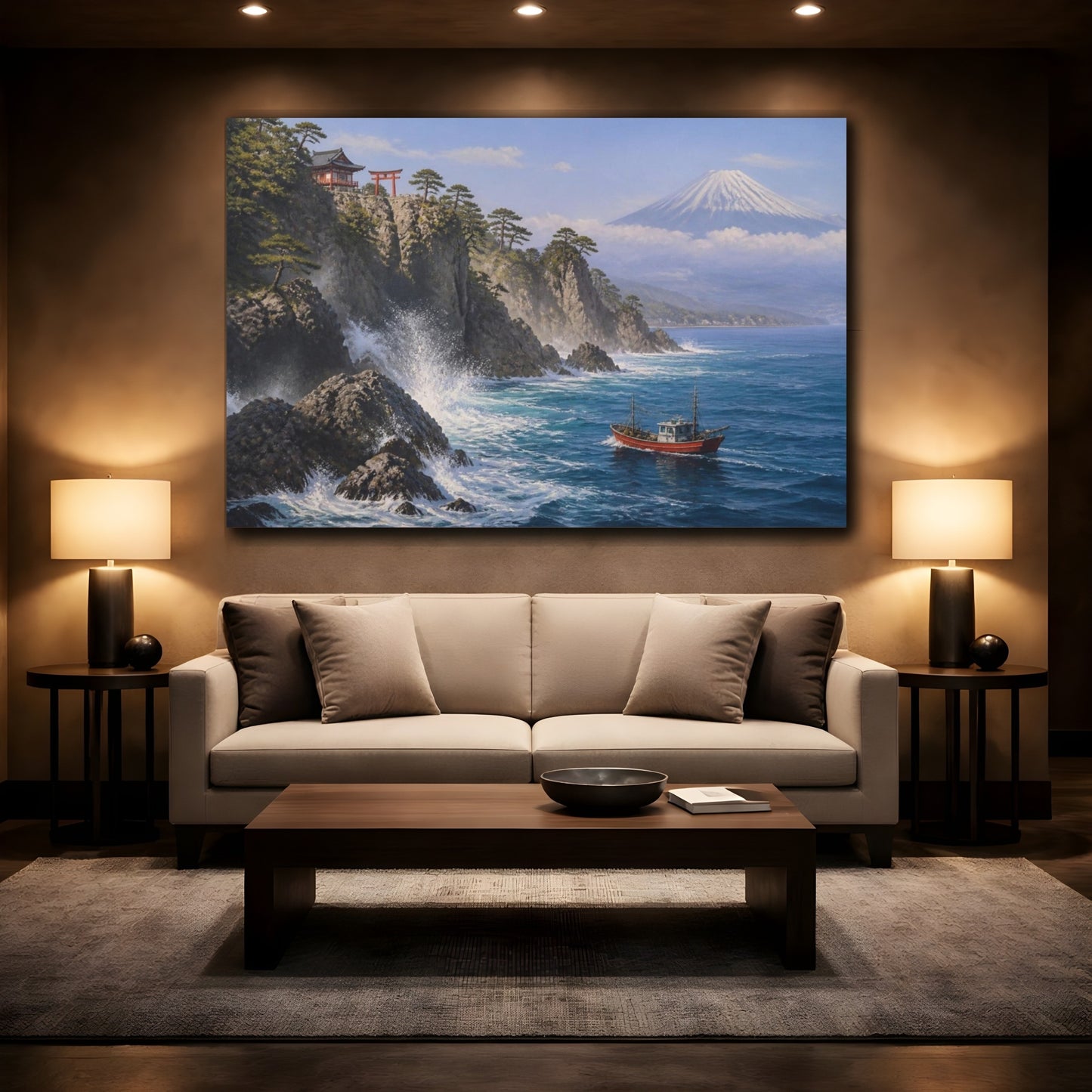 Mockup 2. Japanese Cliff Shrine shown as canvas print