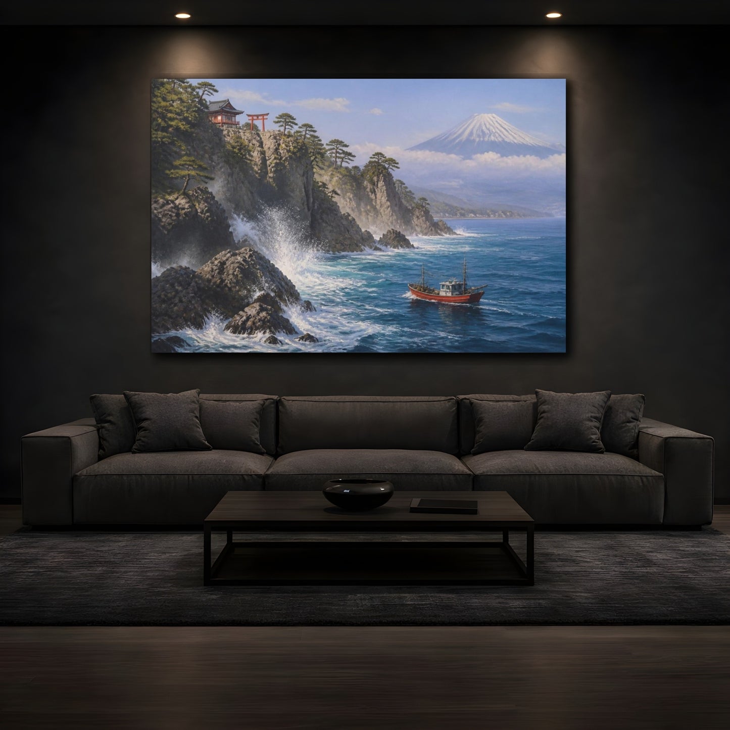 Mockup 3. Japanese Cliff Shrine shown as canvas print