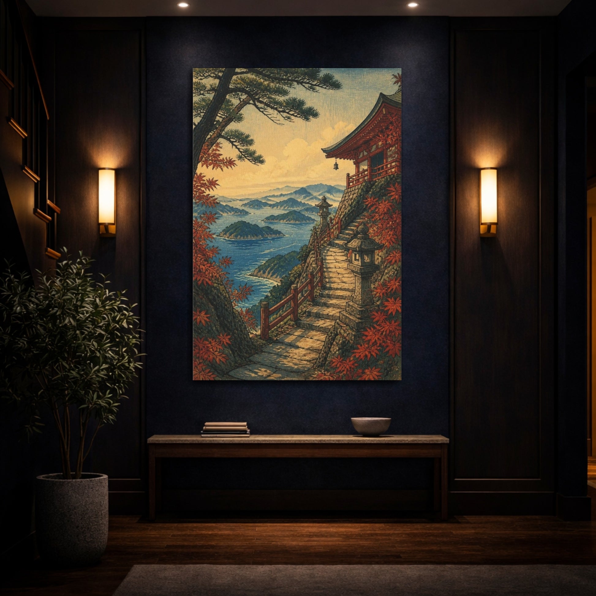 Mockup 4. Japanese Cliff Temple Path shown as canvas print