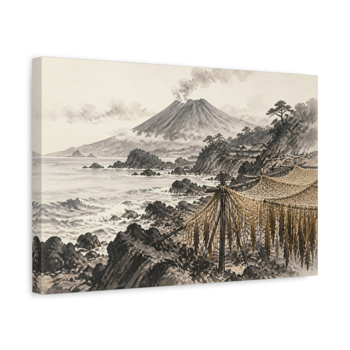 Side Mockup 4. Japanese Coastal Nets shown as canvas print