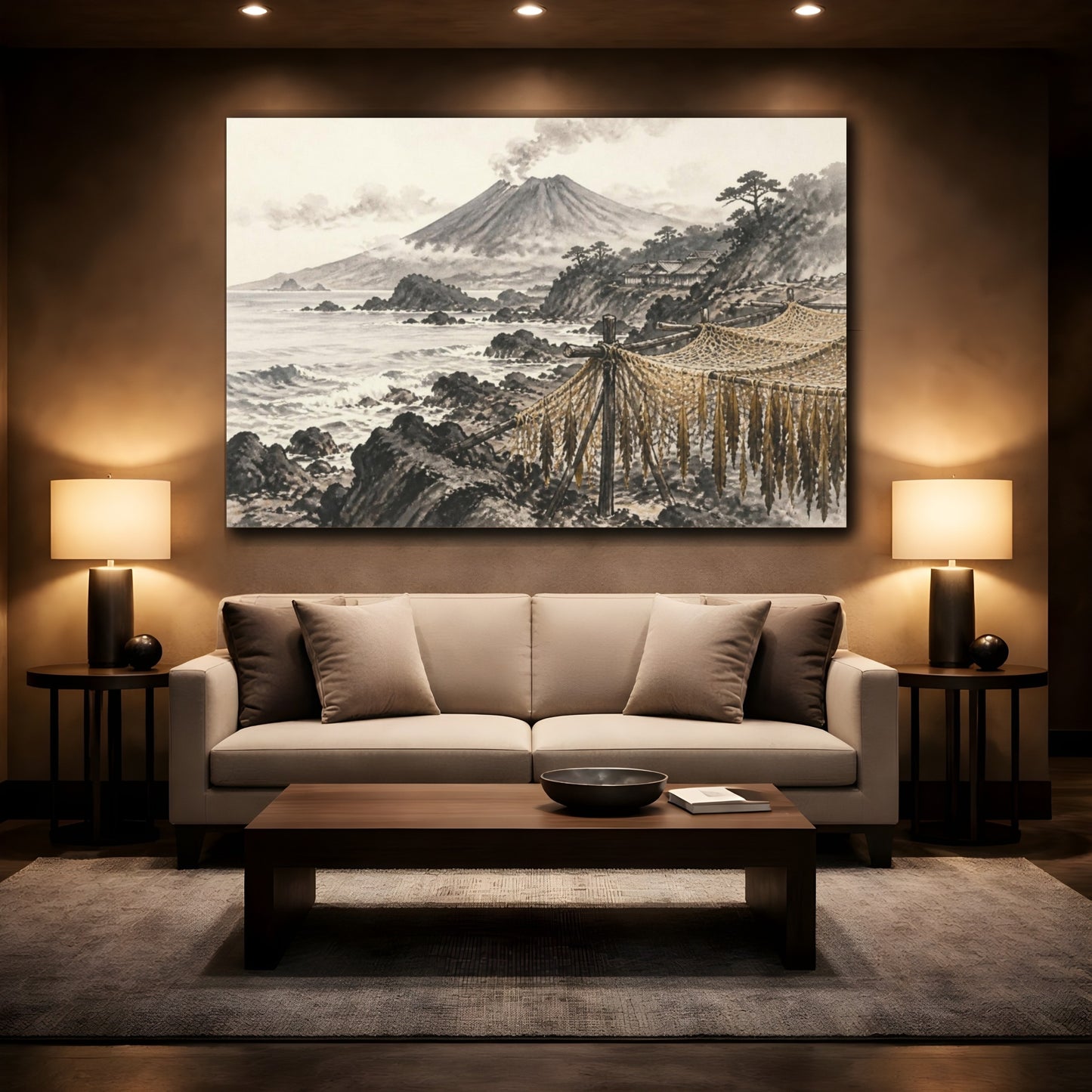 Mockup 2. Japanese Coastal Nets shown as canvas print