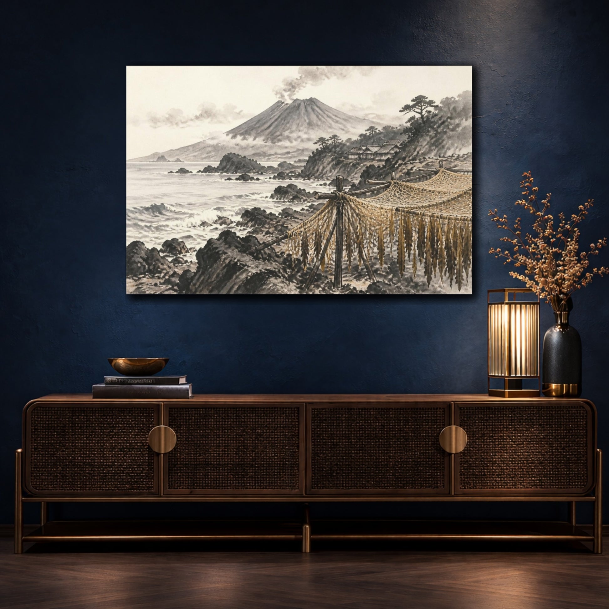 Mockup 4. Japanese Coastal Nets shown as canvas print