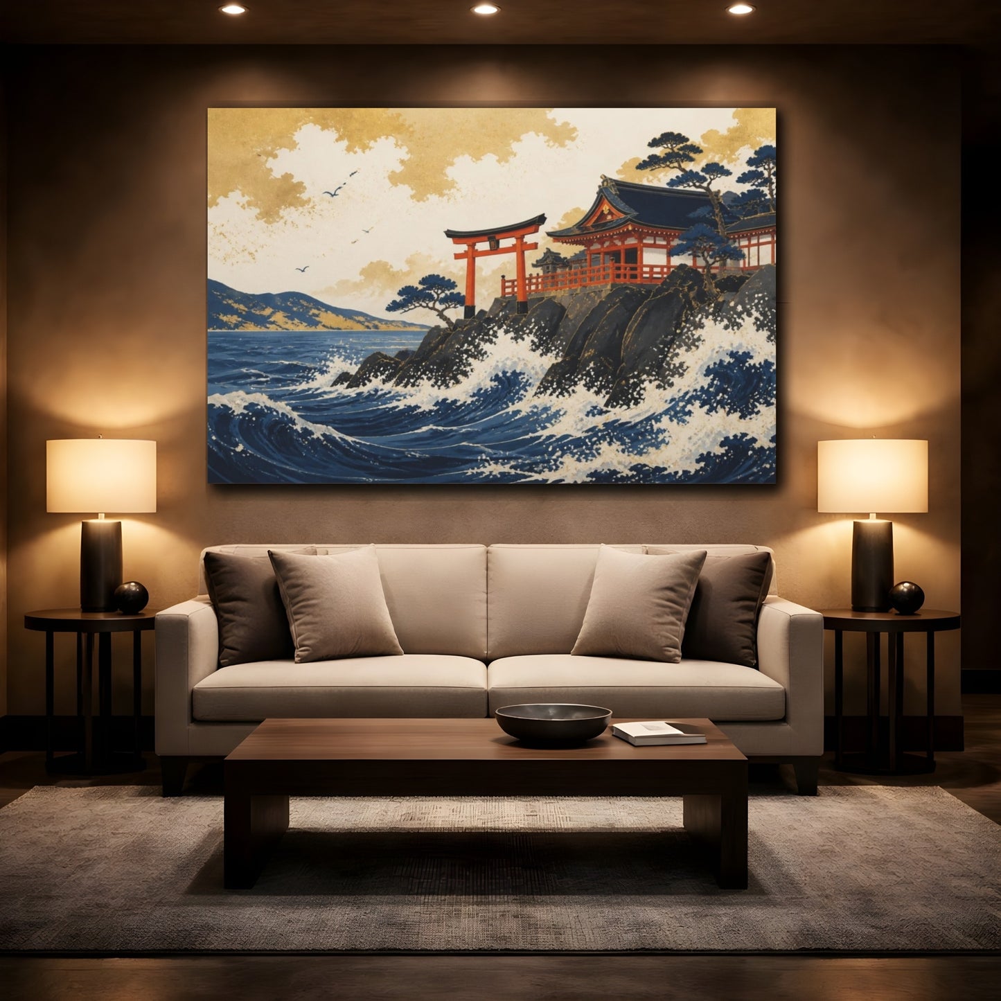 Mockup 2. Japanese Coastal Shrine shown as canvas print