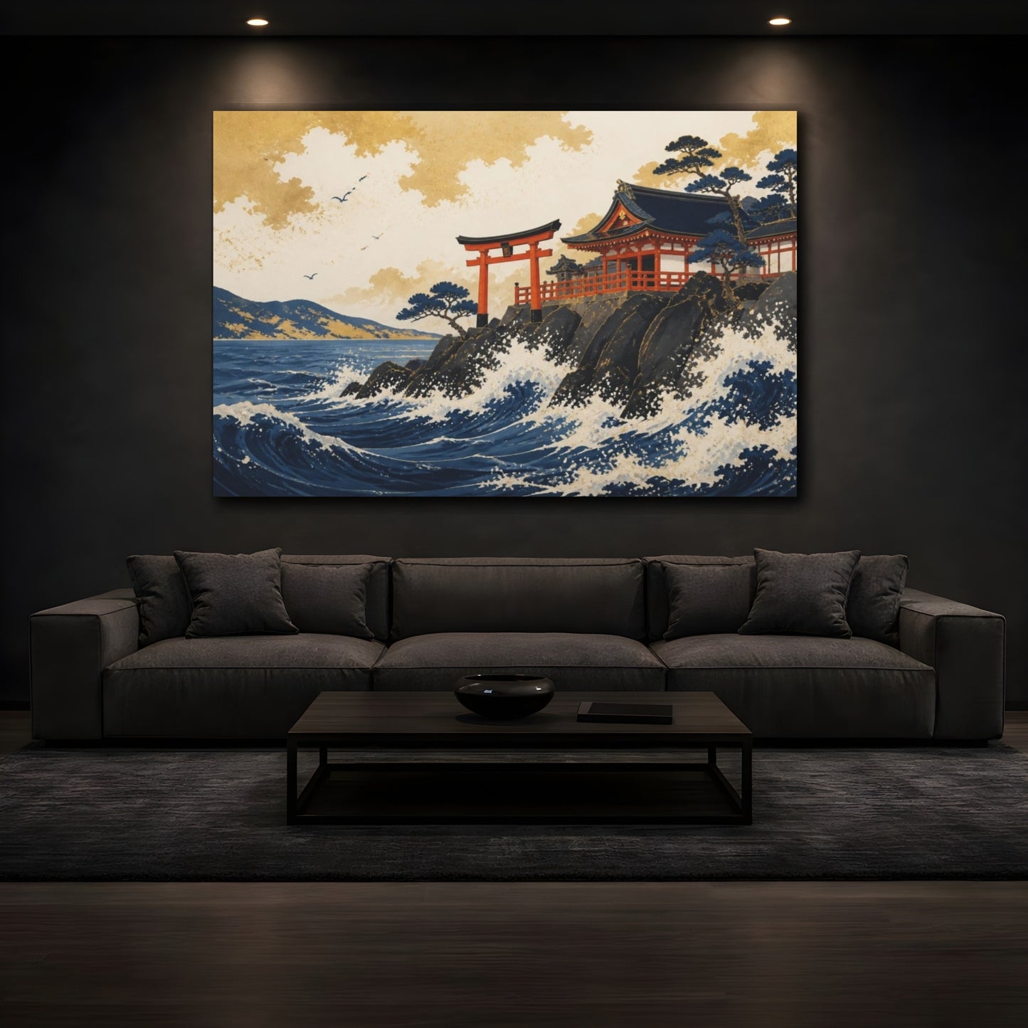 Mockup 3. Japanese Coastal Shrine shown as canvas print