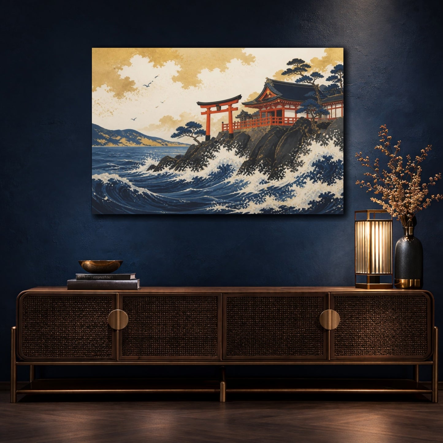 Mockup 4. Japanese Coastal Shrine shown as canvas print