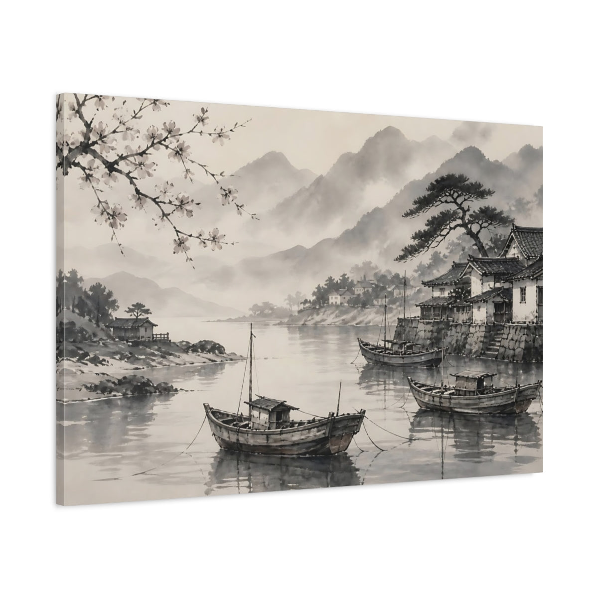 Main Mockup. Japanese Fishing Boats shown as canvas print