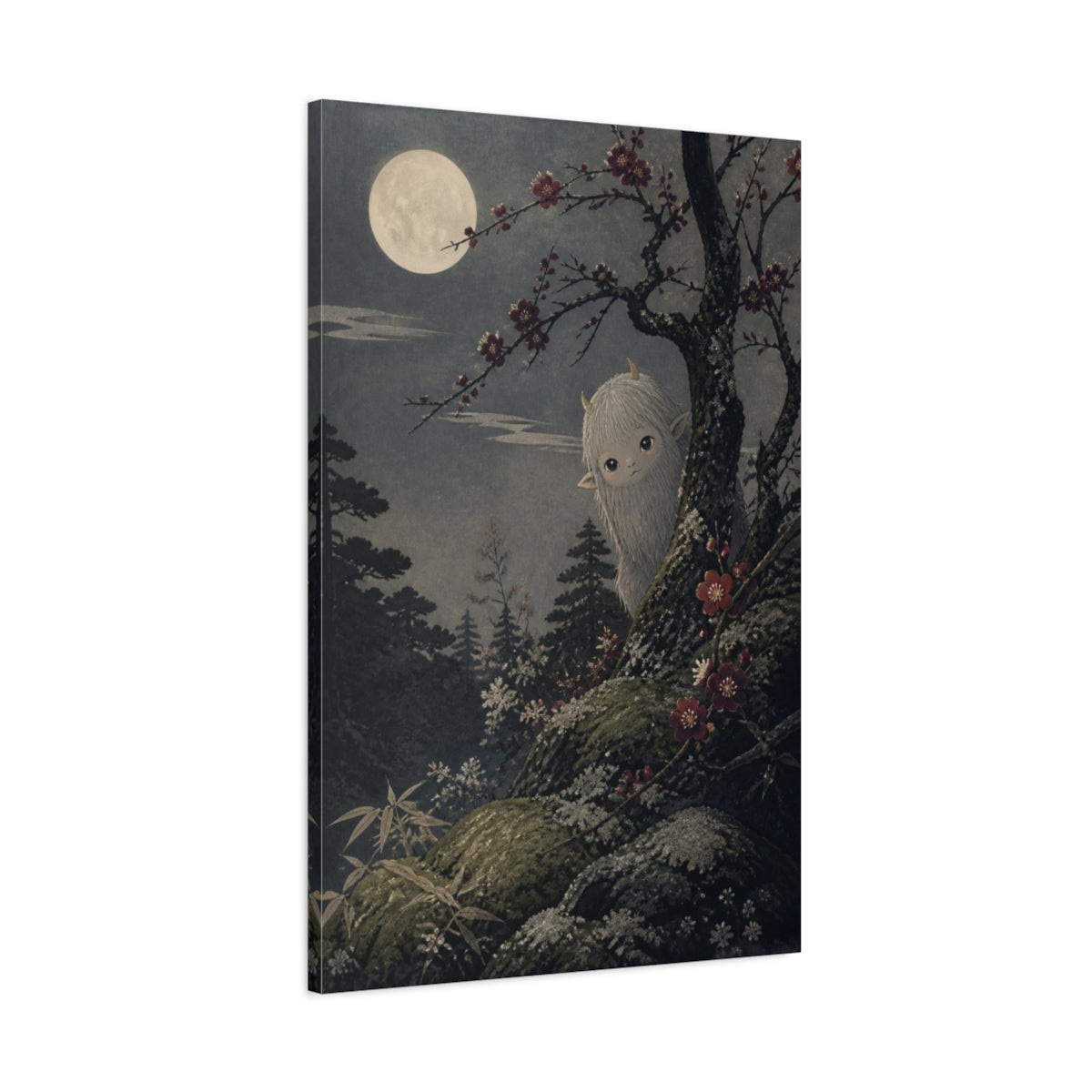 Main Mockup. Japanese Forest Yokai shown as canvas print