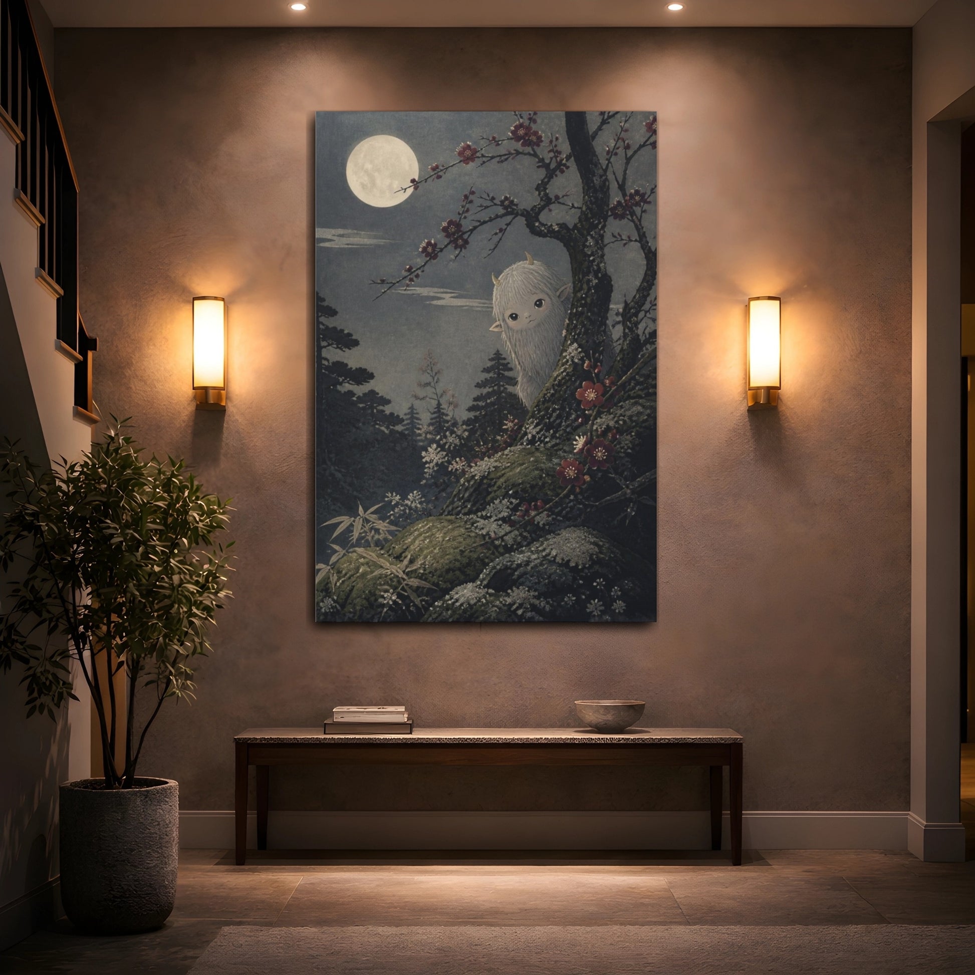 Mockup 2. Japanese Forest Yokai shown as canvas print