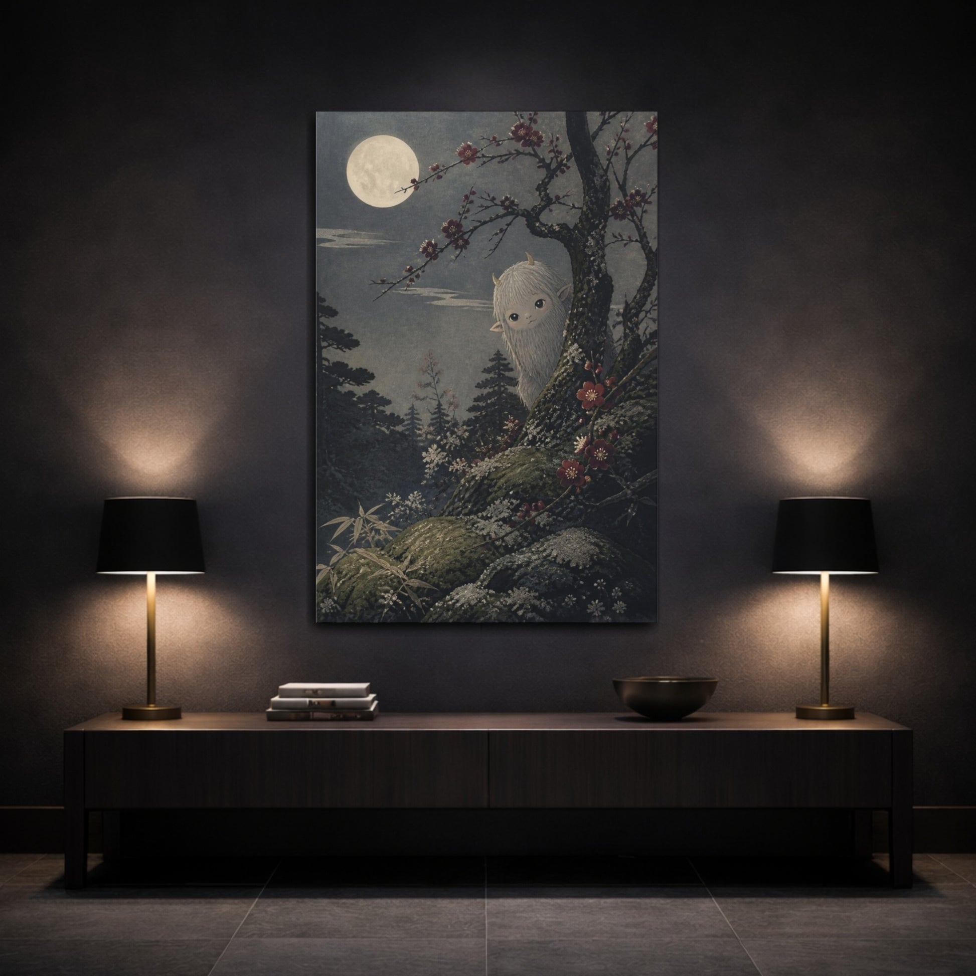 Mockup 3. Japanese Forest Yokai shown as canvas print