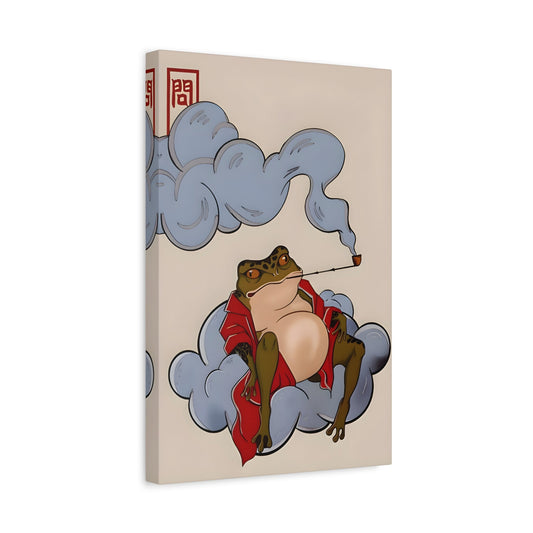Japanese Funny Frog Canvas Prints, Hoji Animal Wall Art Decor - YesArtYes