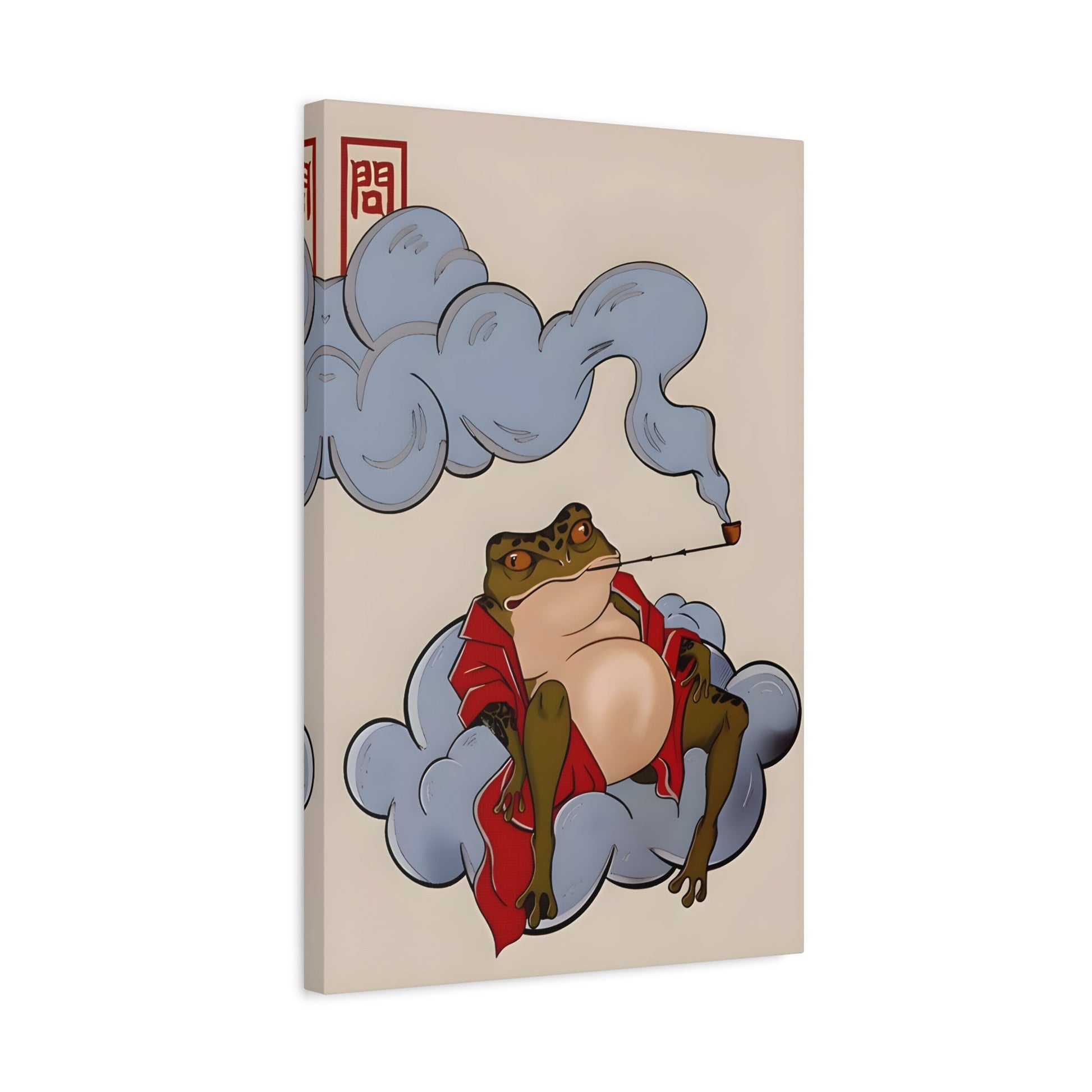 Japanese Funny Frog Canvas Prints, Hoji Animal Wall Art Decor - YesArtYes