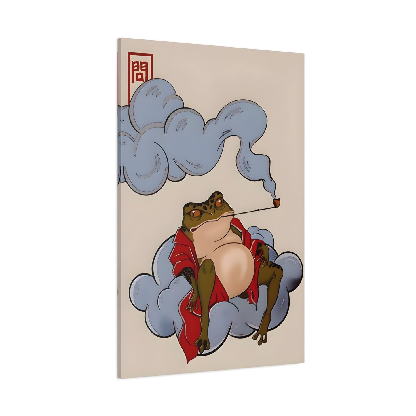 Japanese Funny Frog Canvas Prints, Hoji Animal Wall Art Decor - YesArtYes