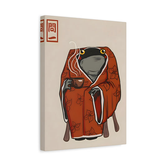 Japanese Funny Frog Canvas Prints - Wall Art Hoji Animal Decor - YesArtYes