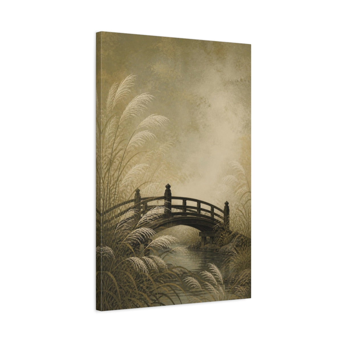 Side Mockup 2. Japanese Garden Bridge shown as canvas print