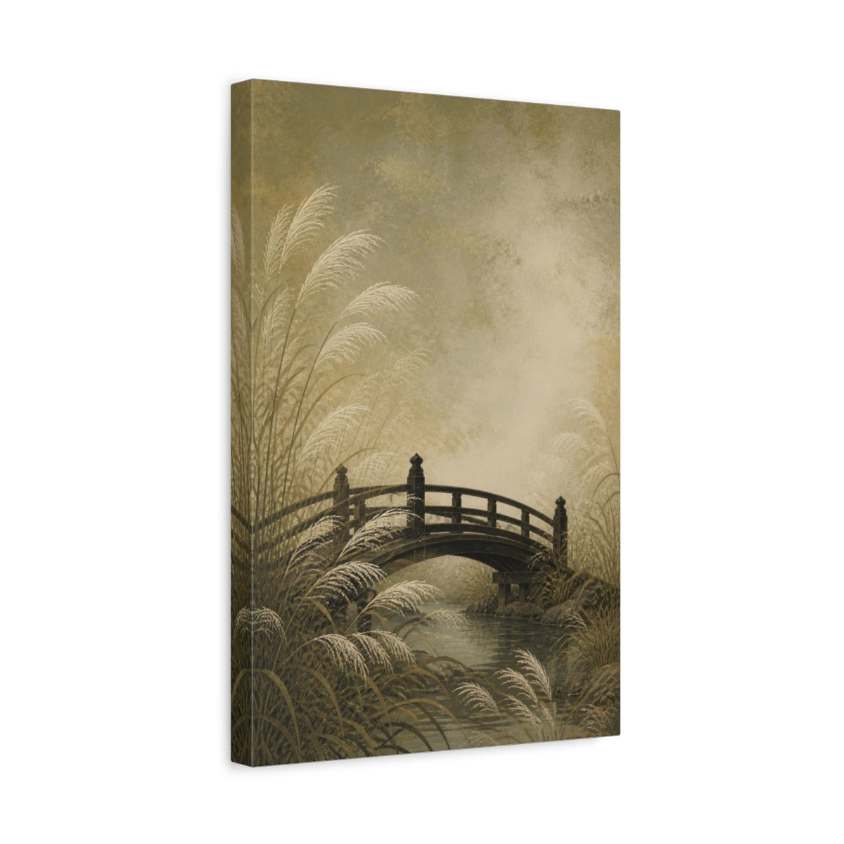 Side Mockup 4. Japanese Garden Bridge shown as canvas print