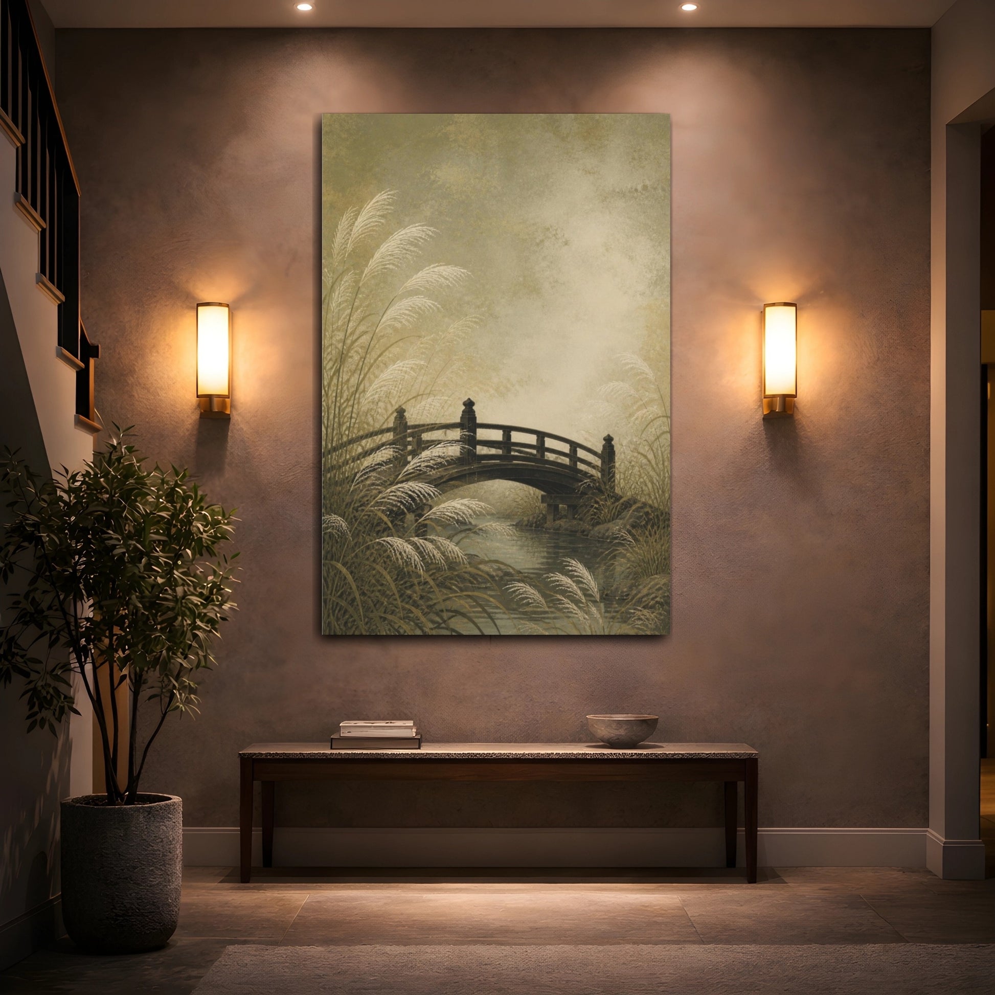 Mockup 2. Japanese Garden Bridge shown as canvas print