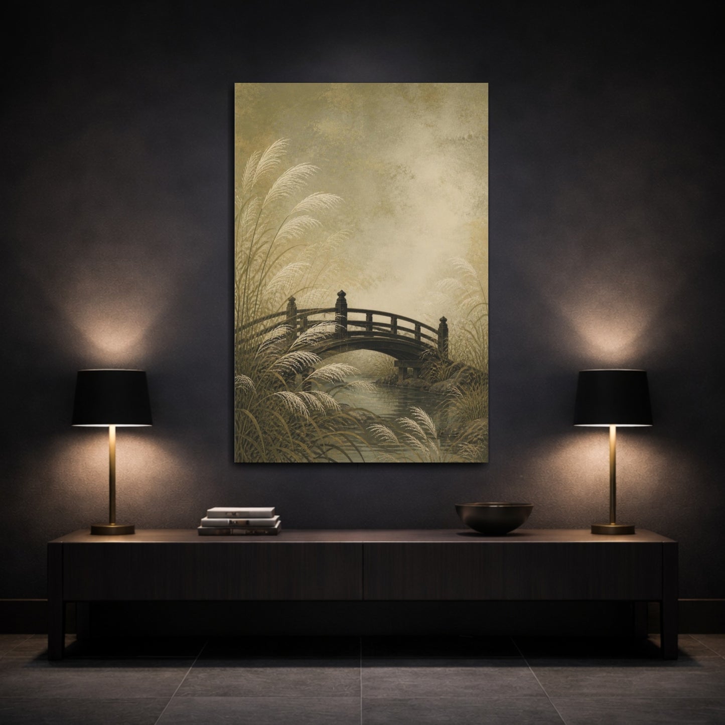 Mockup 3. Japanese Garden Bridge shown as canvas print