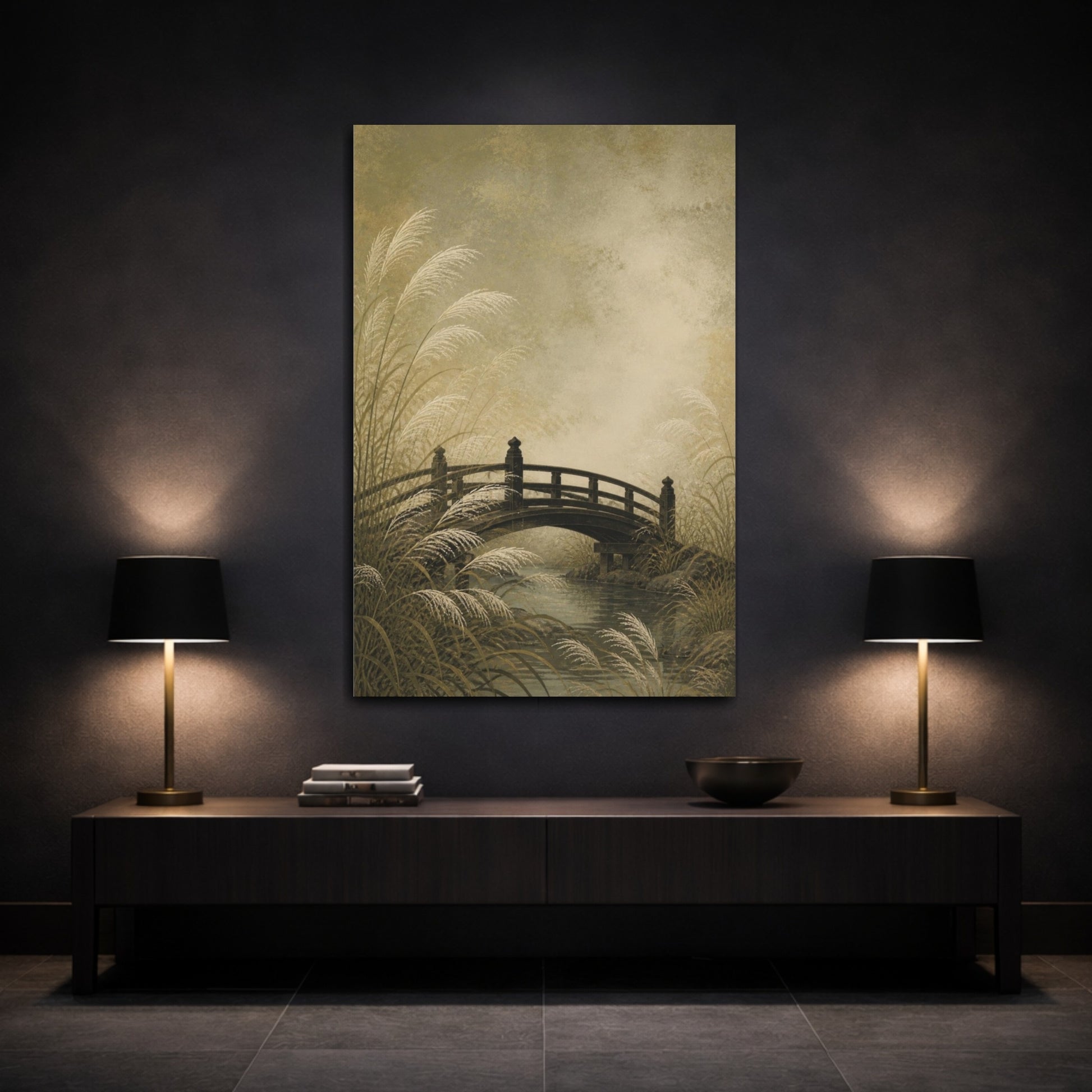 Mockup 3. Japanese Garden Bridge shown as canvas print