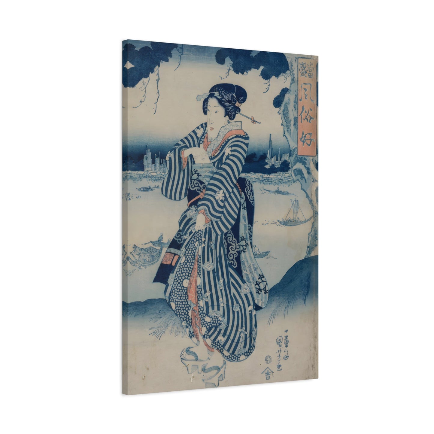 Japanese Geisha Canvas Print - Utagawa Kuniyoshi Wall Art - YesArtYes