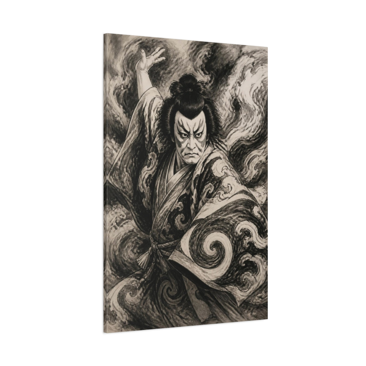 Side Mockup 1. Japanese Kabuki Actor shown as canvas print