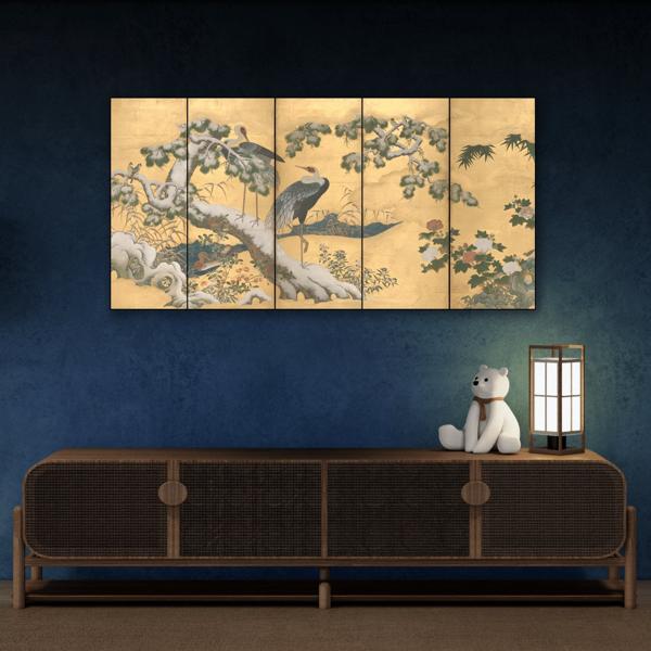 Japanese Kano Eitoku Canvas Print - Birds and Flowers Wall Art - YesArtYes