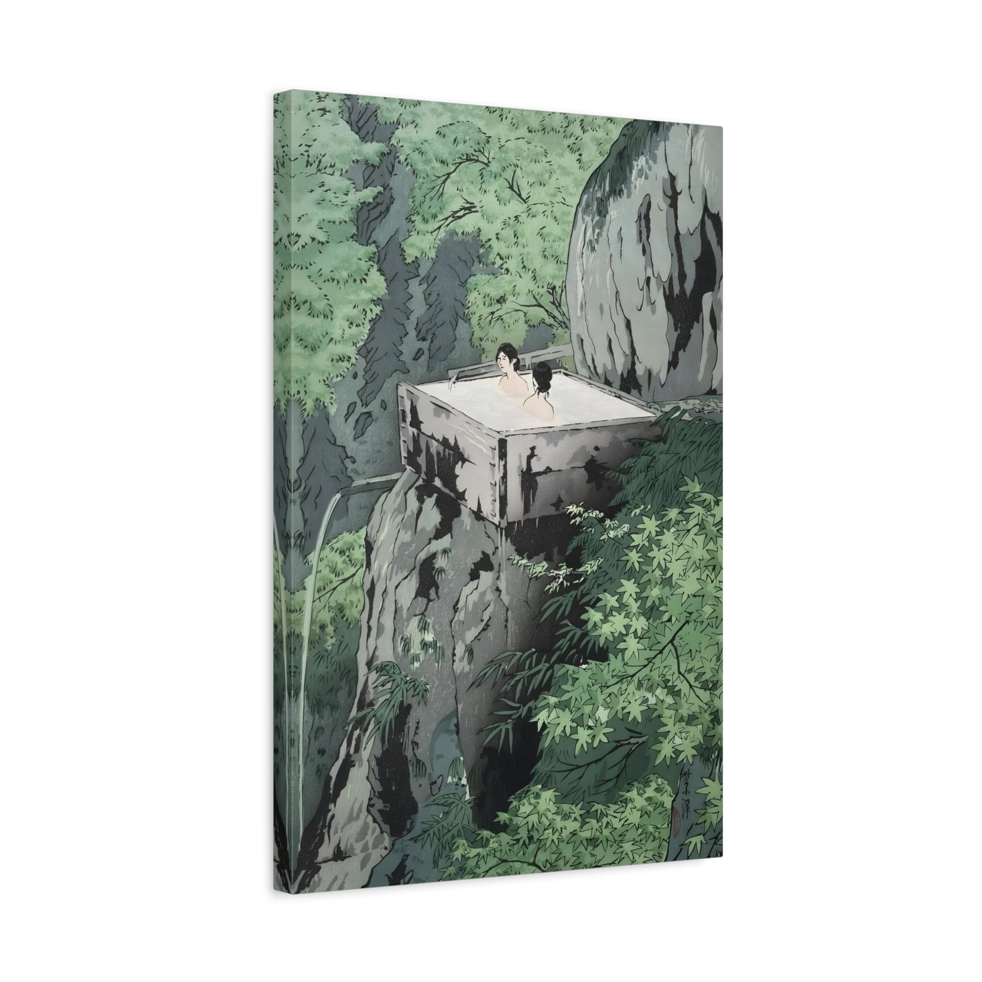 Japanese Kawase Hasui Canvas Print - Shirahone Hotspring Shinshu Wall Art - YesArtYes